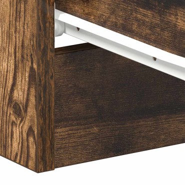 vidaXL Κομοδίνα 2 τεμ. Καπνιστή Δρυς 38x35x56cm από Επεξεργ. Ξύλο
