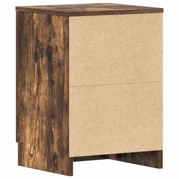 vidaXL Κομοδίνα 2 τεμ. Καπνιστή Δρυς 38x35x56cm από Επεξεργ. Ξύλο