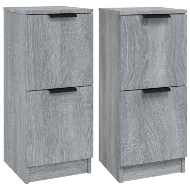 vidaXL Ντουλάπια 2 τεμ. Γκρι Sonoma 30x30x70cm Επεξεργασμένο Ξύλο