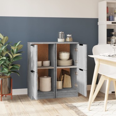 vidaXL Ντουλάπια 2 τεμ. Γκρι Sonoma 30x30x70cm Επεξεργασμένο Ξύλο