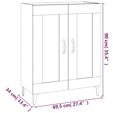 vidaXL Ντουλάπι Καπνιστή Δρυς 69,5x34x90cm Επεξεργασμένο Ξύλο 1 τεμ.