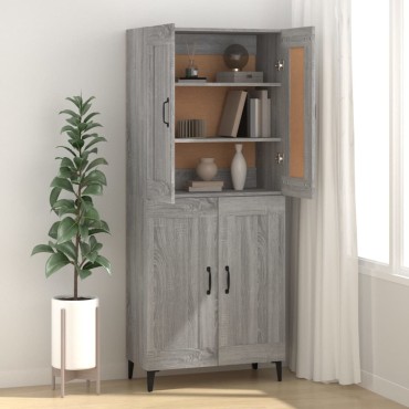 vidaXL Ντουλάπι Γκρι Sonoma 69,5x34x90cm από Επεξεργασμένο Ξύλο 1 τεμ.
