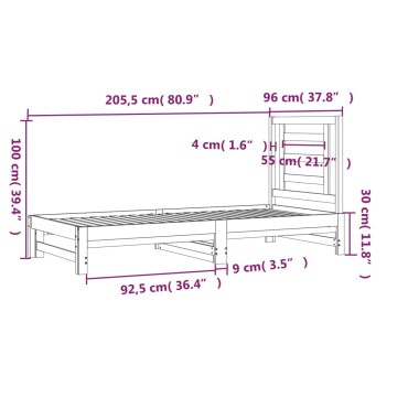 vidaXL Καναπές Κρεβάτι Συρόμενος Γκρι 2x(90x200) εκ. Μασίφ Ξύλο Πεύκου