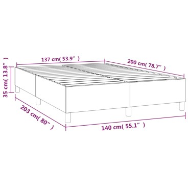 vidaXL Σκελετός Κρεβατιού Χωρίς Στρώμα Γκρι 140x200 εκ.Υφασμάτινο