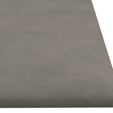 vidaXL Πάνελ Τοίχου 12 τεμ. Ανοιχτό Γκρί 60x15 εκ. 1,08 μ² Βελούδο