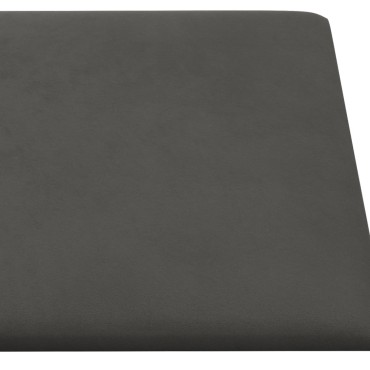 vidaXL Πάνελ Τοίχου 12 τεμ. Σκούρο Γκρι 60x30 εκ. 2,16 μ² Βελούδο