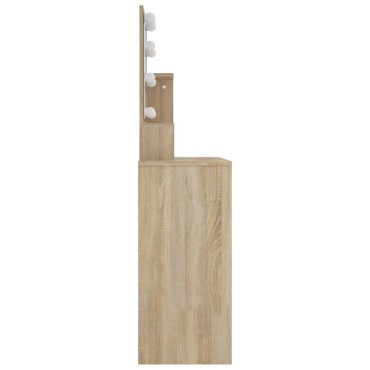 vidaXL Μπουντουάρ με LED Sonoma Δρυς 86,5x35x136cm