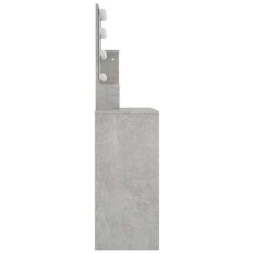 vidaXL Μπουντουάρ με LED Γκρι Σκυροδέματος 86,5x35x136cm