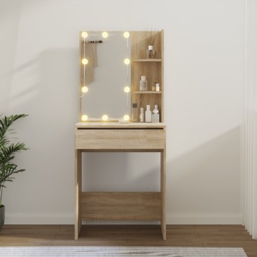 vidaXL Μπουντουάρ με LED Sonoma Δρυς 60x40x140cm