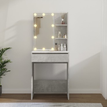 vidaXL Μπουντουάρ με LED Γκρι Σκυροδέματος 60x40x140cm