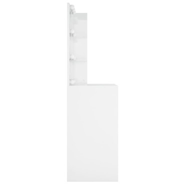 vidaXL Μπουντουάρ με LED Γυαλιστερό Λευκό 60x40x140cm