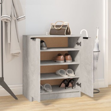 vidaXL Παπουτσοθήκη Γκρι Σκυροδέματος 59x35x70cm Επεξεργασμένο Ξύλο 1 τεμ.