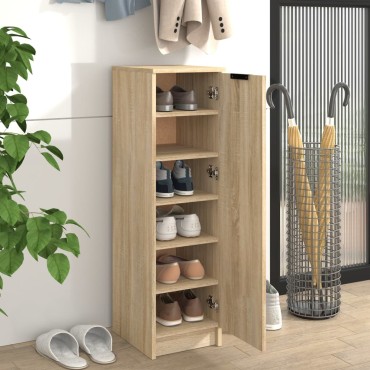 vidaXL Παπουτσοθήκη Sonoma Δρυς 30x35x100cm από Επεξεργασμένο Ξύλο 1 τεμ.
