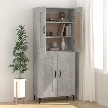 vidaXL Ντουλάπι Γκρι Σκυροδέματος 69,5x34x90cm Επεξεργασμένο Ξύλο 1 τεμ.