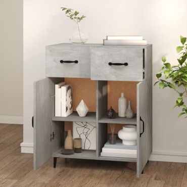 vidaXL Ντουλάπι Γκρι Σκυροδέματος 69,5x34x90cm Επεξεργασμένο Ξύλο 1 τεμ.