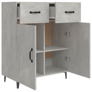 vidaXL Ντουλάπι Γκρι Σκυροδέματος 69,5x34x90cm Επεξεργασμένο Ξύλο 1 τεμ.