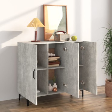vidaXL Ντουλάπι Γκρι Σκυροδέματος 90x34x80cm Επεξεργασμένο Ξύλο 1 τεμ.