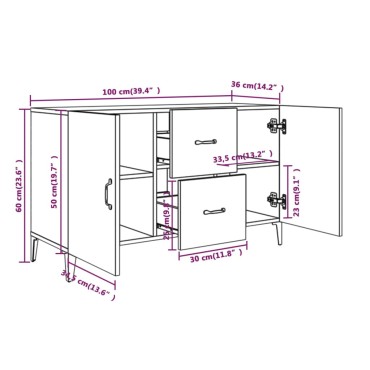 vidaXL Ντουλάπι Sonoma Δρυς 100x36x60cm από Επεξεργασμένο Ξύλο 1 τεμ.