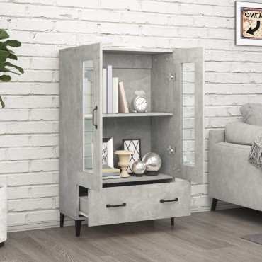vidaXL Ντουλάπι Γκρι Σκυροδέματος 70x31x115cm από Επεξεργασμένο Ξύλο 1 τεμ.