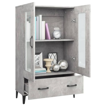 vidaXL Ντουλάπι Γκρι Σκυροδέματος 70x31x115cm από Επεξεργασμένο Ξύλο 1 τεμ.