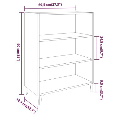 vidaXL Ντουλάπι Μαύρο 69,5x32,5x90cm από Επεξεργασμένο Ξύλο 1 τεμ.