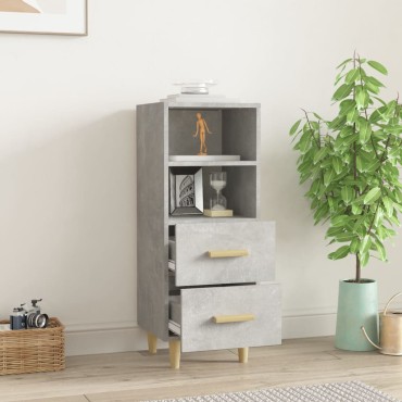vidaXL Ντουλάπι Γκρι Σκυροδέματος 34,5x34x90cm Επεξεργασμένο Ξύλο 1 τεμ.