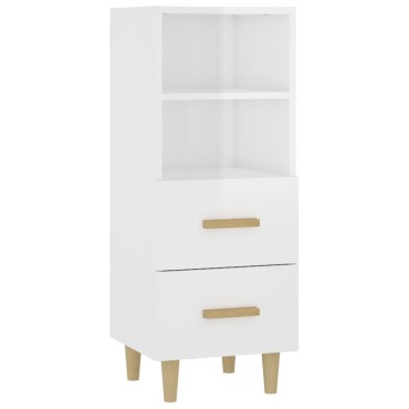 vidaXL Ντουλάπι Γυαλιστερό Λευκό 34,5x34x90cm Επεξεργασμένο Ξύλο 1 τεμ.