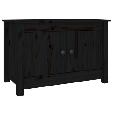 vidaXL Παπουτσοθήκη Μαύρη 70x38x45,5cm από Μασίφ Ξύλο Πεύκου