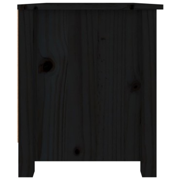 vidaXL Παπουτσοθήκη Μαύρη 70x38x45,5cm από Μασίφ Ξύλο Πεύκου