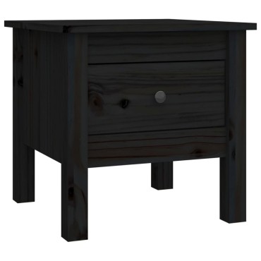 vidaXL Βοηθητικά Τραπέζια 2 τεμ. Μαύρος 40x40x39cm Μασίφ Ξύλο Πεύκου