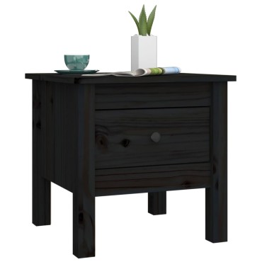 vidaXL Βοηθητικά Τραπέζια 2 τεμ. Μαύρος 40x40x39cm Μασίφ Ξύλο Πεύκου