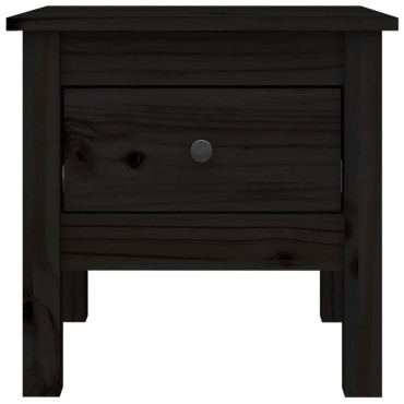 vidaXL Βοηθητικά Τραπέζια 2 τεμ. Μαύρος 40x40x39cm Μασίφ Ξύλο Πεύκου