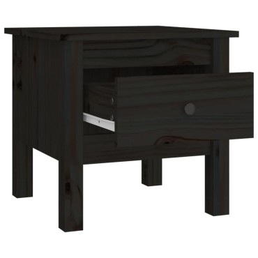vidaXL Βοηθητικά Τραπέζια 2 τεμ. Μαύρος 40x40x39cm Μασίφ Ξύλο Πεύκου
