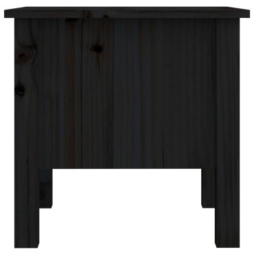 vidaXL Βοηθητικά Τραπέζια 2 τεμ. Μαύρος 40x40x39cm Μασίφ Ξύλο Πεύκου