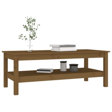 vidaXL Τραπεζάκι Σαλονιού Καφέ Μελί 110x50x40cm Μασίφ Ξύλο Πεύκου 1 τεμ.