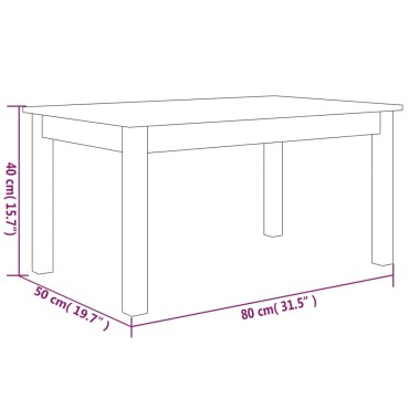 vidaXL Τραπεζάκι Σαλονιού 80x50x40cm από Μασίφ Ξύλο Πεύκου 1 τεμ.