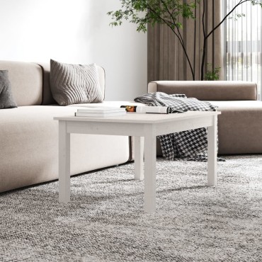 vidaXL Τραπεζάκι Σαλονιού Λευκό 80x50x40cm από Μασίφ Ξύλο Πεύκου 1 τεμ.