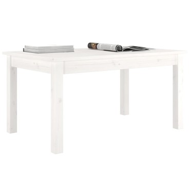 vidaXL Τραπεζάκι Σαλονιού Λευκό 80x50x40cm από Μασίφ Ξύλο Πεύκου 1 τεμ.