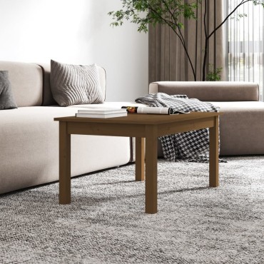 vidaXL Τραπεζάκι Σαλονιού Καφέ Μελί 80x50x40cm Μασίφ Ξύλο Πεύκου 1 τεμ.