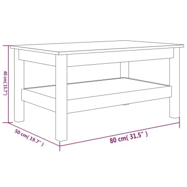vidaXL Τραπεζάκι Σαλονιού 80x50x40cm από Μασίφ Ξύλο Πεύκου 1 τεμ.