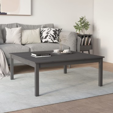 vidaXL Τραπεζάκι Σαλονιού Γκρι 100x100x40cm από Μασίφ Ξύλο Πεύκου 1 τεμ.