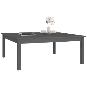 vidaXL Τραπεζάκι Σαλονιού Γκρι 100x100x40cm από Μασίφ Ξύλο Πεύκου 1 τεμ.