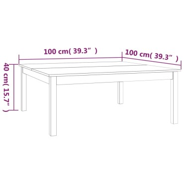 vidaXL Τραπεζάκι Σαλονιού Γκρι 100x100x40cm από Μασίφ Ξύλο Πεύκου 1 τεμ.
