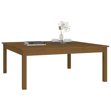 vidaXL Τραπεζάκι Σαλονιού Καφέ Μελί 100x100x40cm Μασίφ Ξύλο Πεύκου 1 τεμ.
