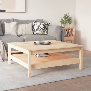vidaXL Τραπεζάκι Σαλονιού Γκρι 100x100x40cm από Μασίφ Ξύλο Πεύκου 1 τεμ.