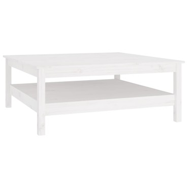 vidaXL Τραπεζάκι Σαλονιού Λευκό 100x100x40cm από Μασίφ Ξύλο Πεύκου 1 τεμ.