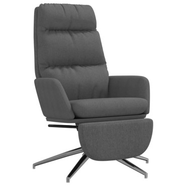 vidaXL Πολυθρόνα Relax Σκούρο Γκρι Υφασμάτινη με Υποπόδιο 70x77x98cm 1 τεμ.