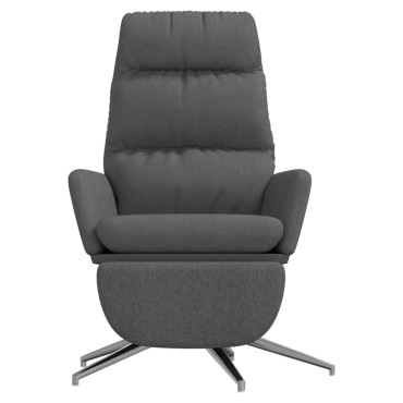 vidaXL Πολυθρόνα Relax Σκούρο Γκρι Υφασμάτινη με Υποπόδιο 70x77x98cm 1 τεμ.