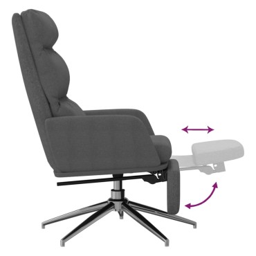 vidaXL Πολυθρόνα Relax Σκούρο Γκρι Υφασμάτινη με Υποπόδιο 70x77x98cm 1 τεμ.