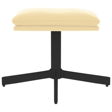 vidaXL Υποπόδιο Λευκό 60x60x36cm Βελούδινο 1 τεμ.